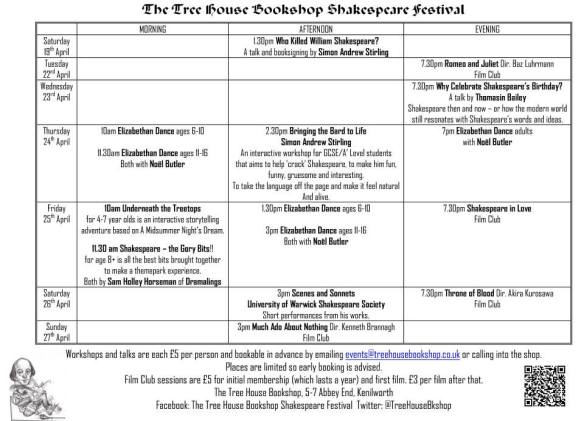 Shakespeare schedule