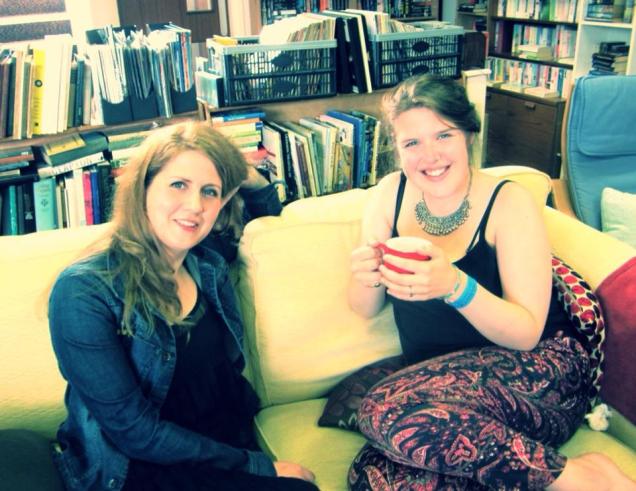Radio Warwickshire presenter Tamsin Rosewell sharing a cup of tea and a chat on the Tree House sofa with the lovely Lucy Ward.